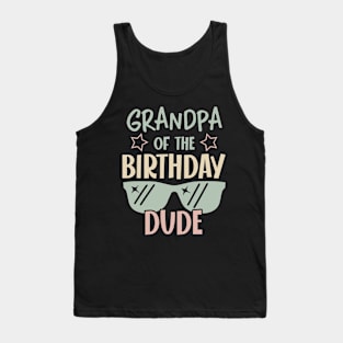 grandpa Of The Birthday Boy glasses B-day Gift For Boys Kids Tank Top